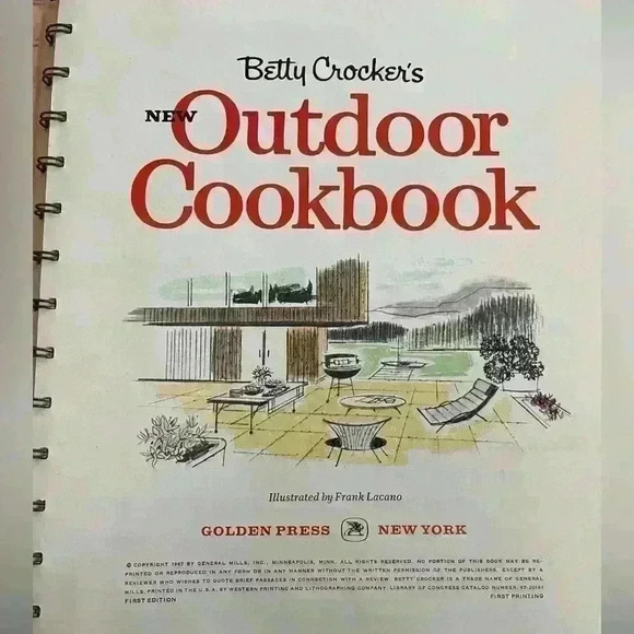 Vintage Betty Crocker First Edition, 1st Printing 1967 Outdoor Cooking BBQ Grill - Picture 2 of 7